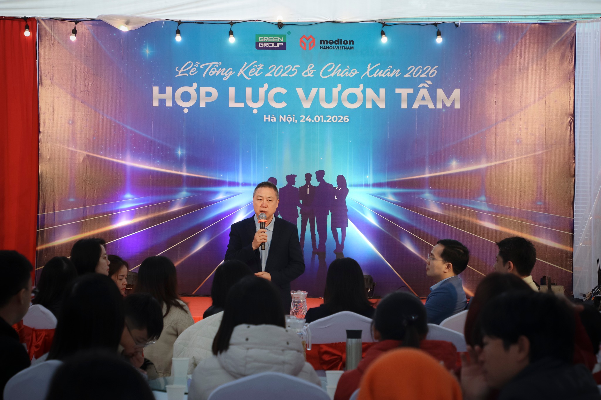NHÀ MÁY MEDION VIỆT NAM – TỔNG KẾT SXKD 2025 & CHÀO XUÂN 2026 CHỦ ĐỀ “HỢP LỰC VƯƠN TẦM” Ông Bạch Quốc Thắng - Phó Chủ Tịch HĐQT, Tổng Giám Đốc Green Group chia sẻ tại sự kiện